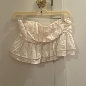 Zara strapless white crop top